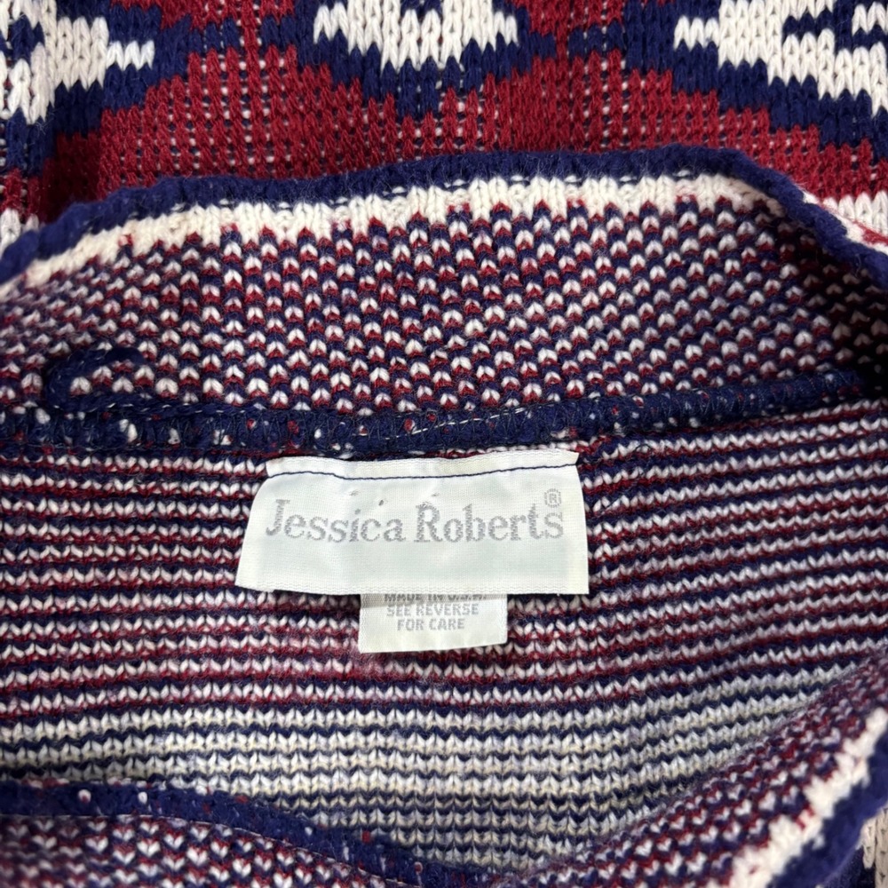 Vintage 90s Jessica Roberts Oversized Southwestern Sweater Women Large Geometric - Picture 5 of 12